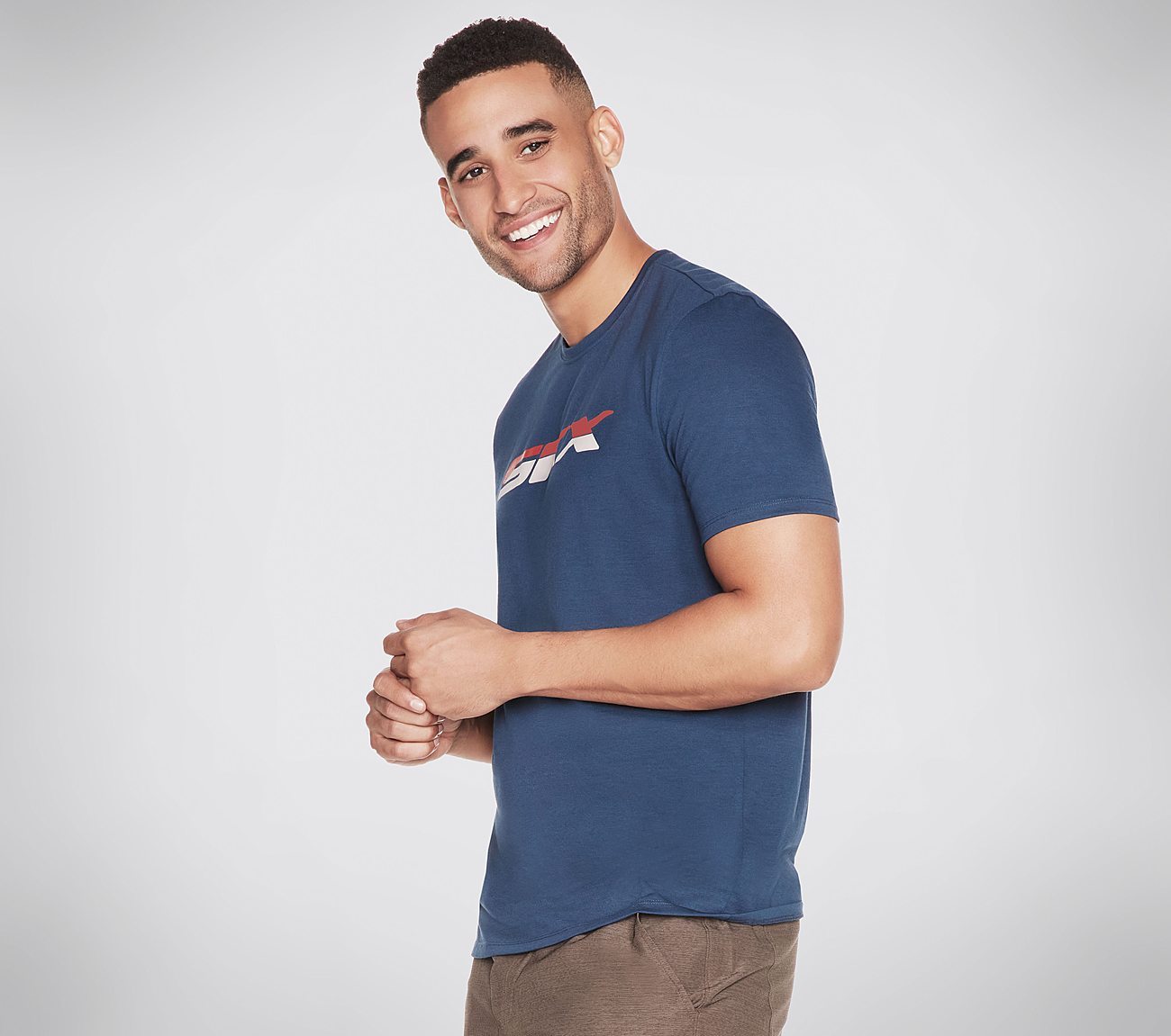 SKX DR PREM T-SHIRT, BLUE Apparels Lateral View