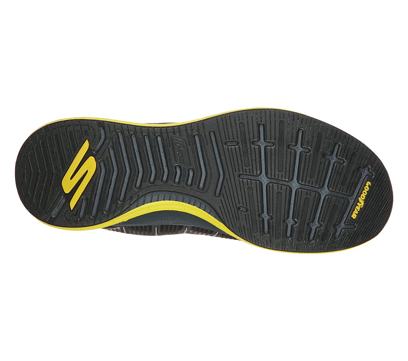 GO RUN PULSE-ALANINE, BLACK/YELLOW Footwear Bottom View