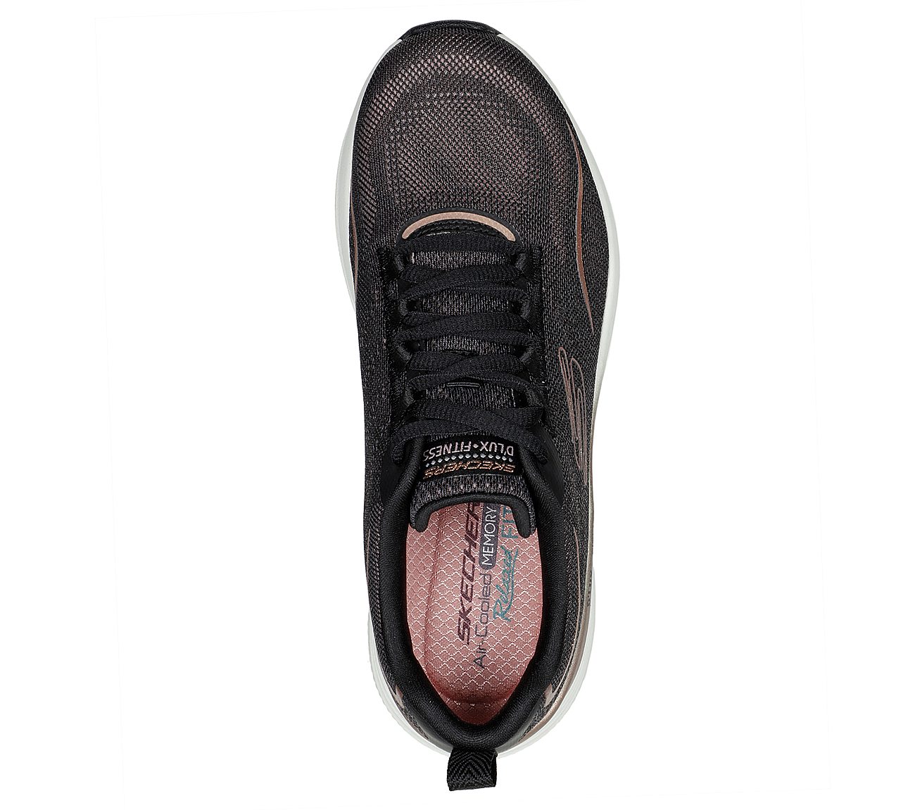 D'LUX FITNESS-PURE GLAM, BLACK/ROSE GOLD Footwear Top View