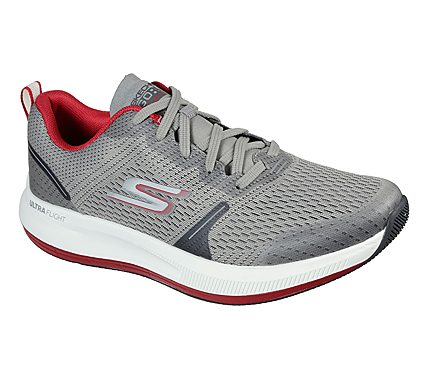 GO RUN PULSE - SPECTER, GREY/RED Footwear Lateral View