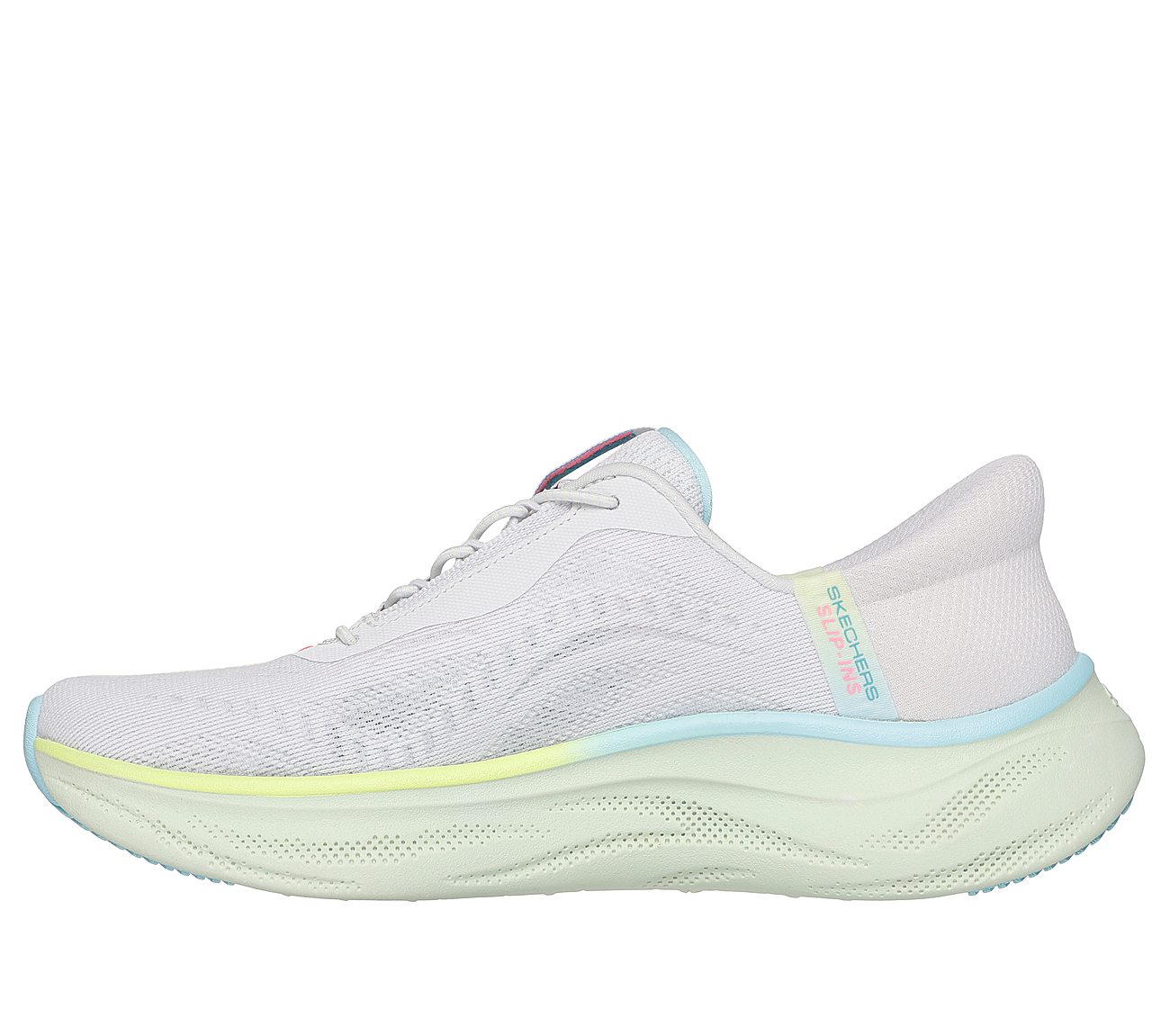 SKECH CLOUD-PERFECTLY PLUSH, LIGHT GRAY/MULTI Footwear Left View