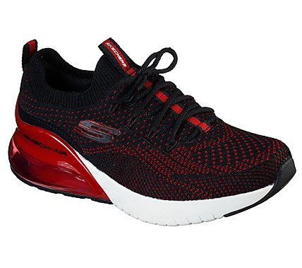 SKECH-AIR STRATUS - CREDIN, BLACK/RED Footwear Lateral View