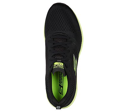 GO RUN PURE 2, BLACK/LIME Footwear Top View