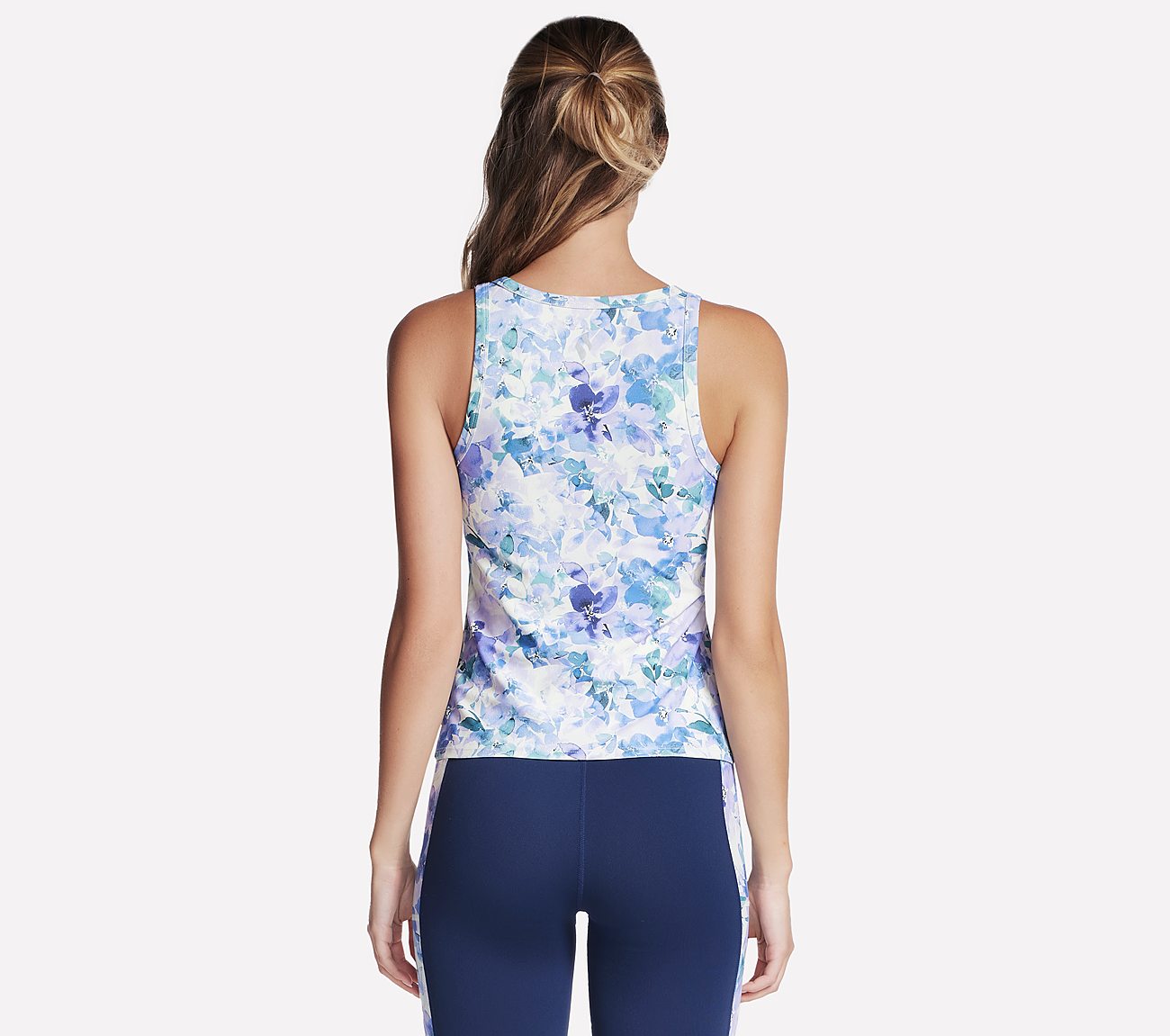 GOWALK SEASCAPE FLORAL TANK, PURPLE/TURQUOISE Apparel Top View