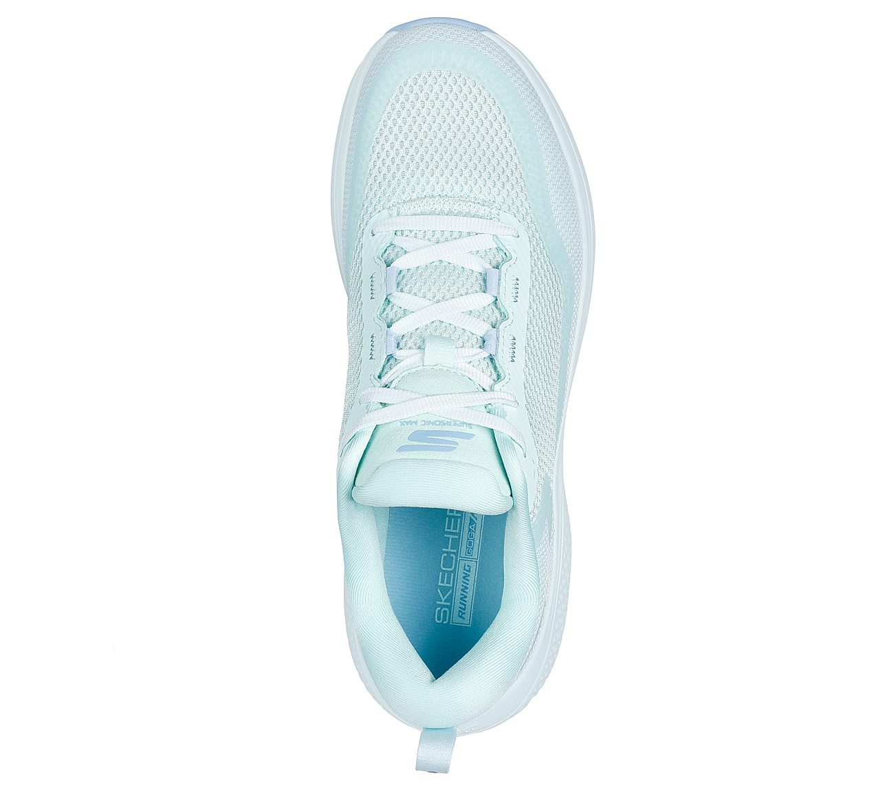 GO RUN SUPERSONIC MAX, AQUA Footwear Top View