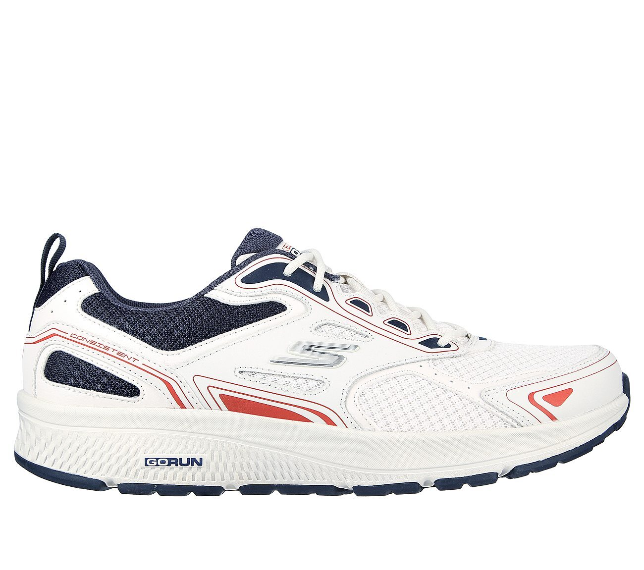 GO RUN CONSISTENT - VESTIGE, WHITE/NAVY/RED Footwear Lateral View