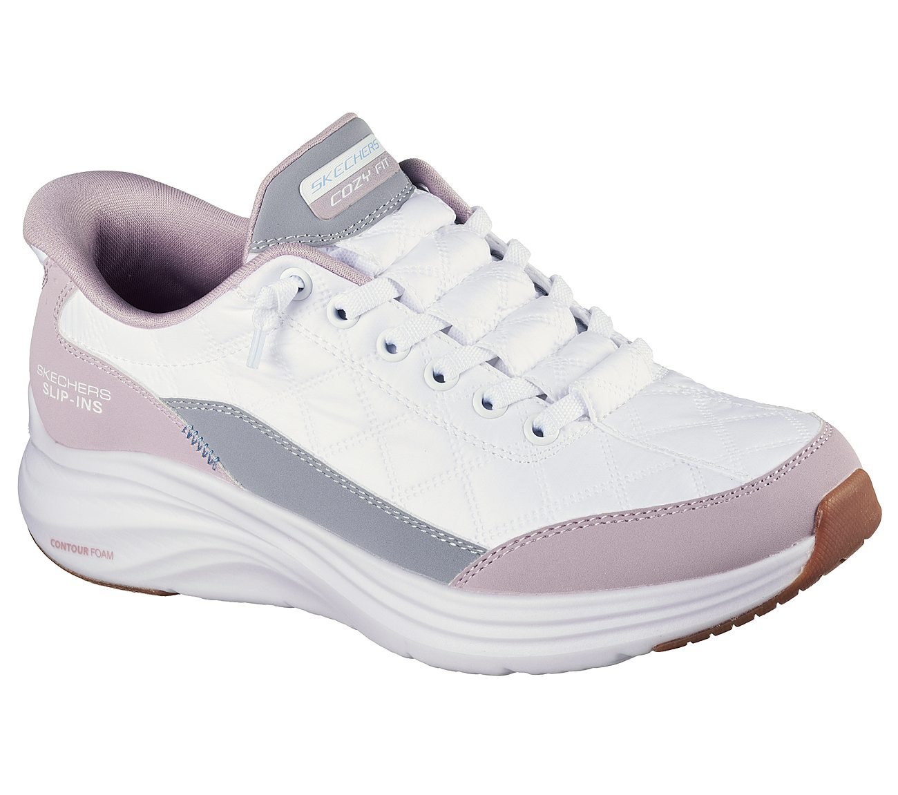 CONTOUR FOAM, WHITE/LAVENDER Footwear Right View
