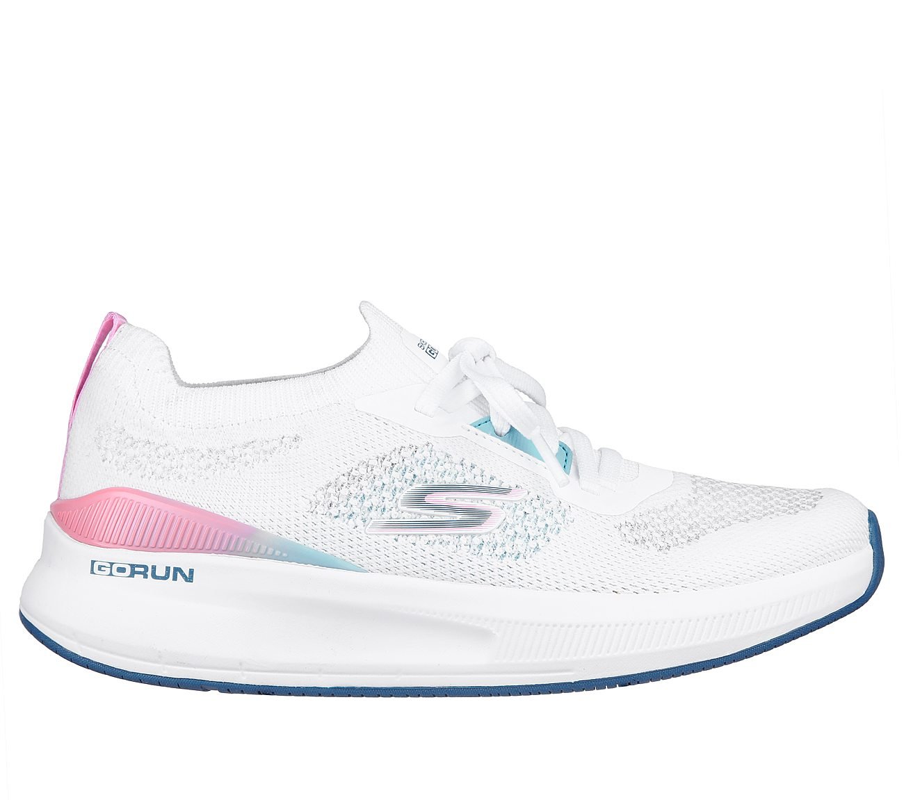 GO RUN PULSE - ROADIE, WHITE/MULTI Footwear Lateral View