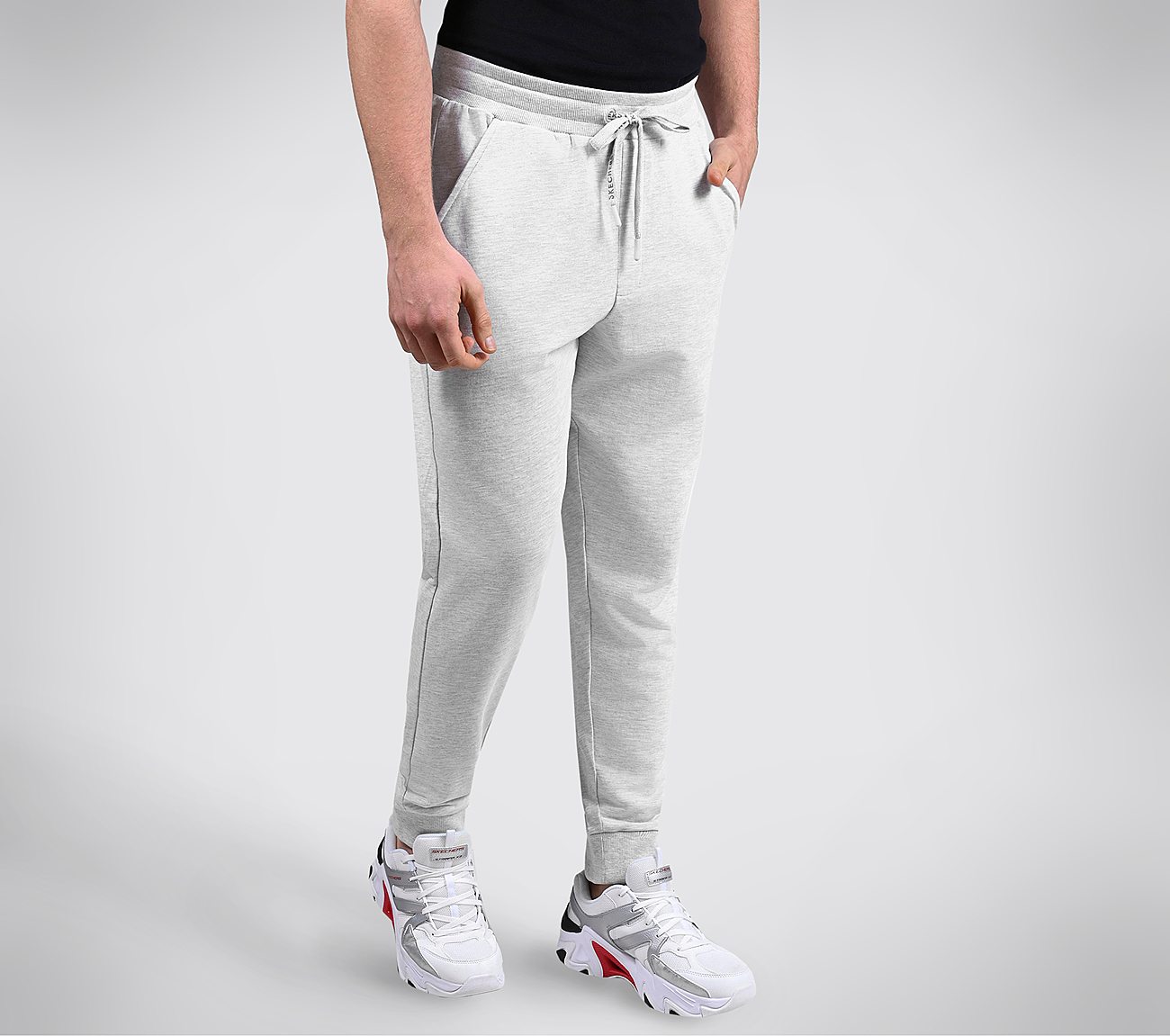 EARTH PEACE JOGGERS, OFFWHITE  MELANGE Apparel Left View