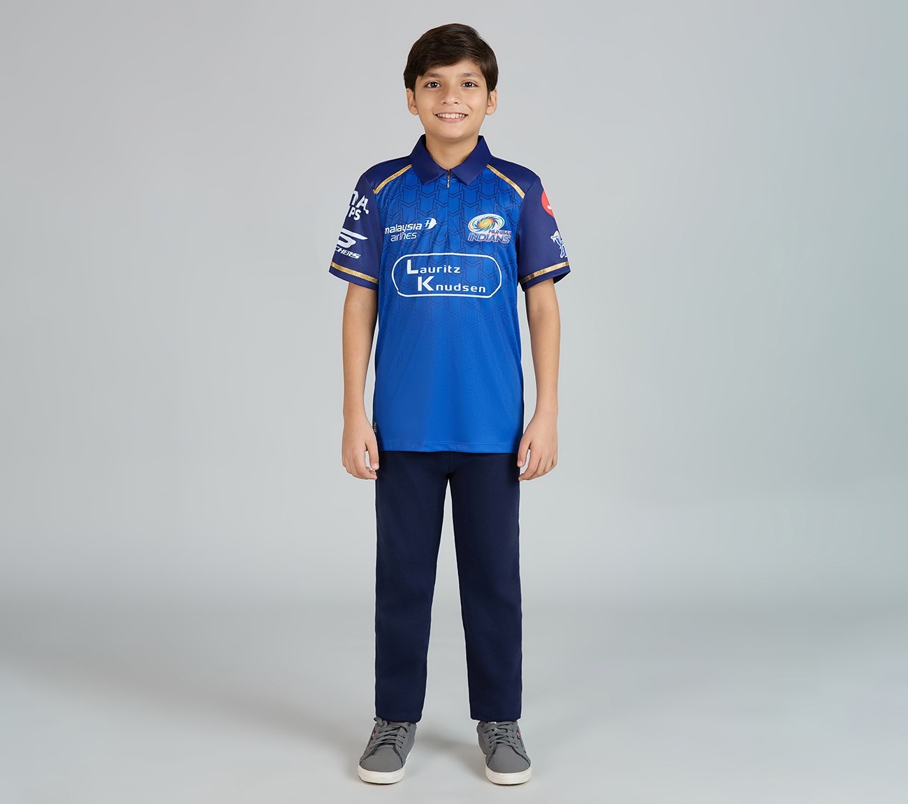 MUMBAI INDIANS IPL KID'S FAN JERSEY 2026, ROYAL/NAVY/LIME