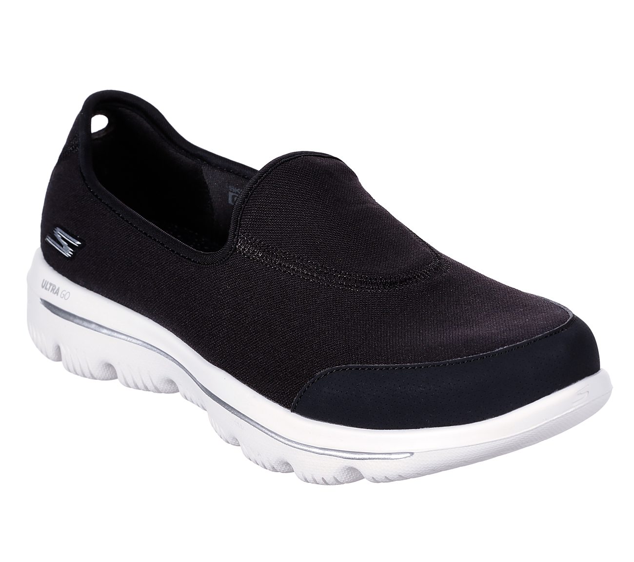 GO WALK EVOLUTION ULTRA-LEGAC, BLACK/WHITE Footwear Lateral View