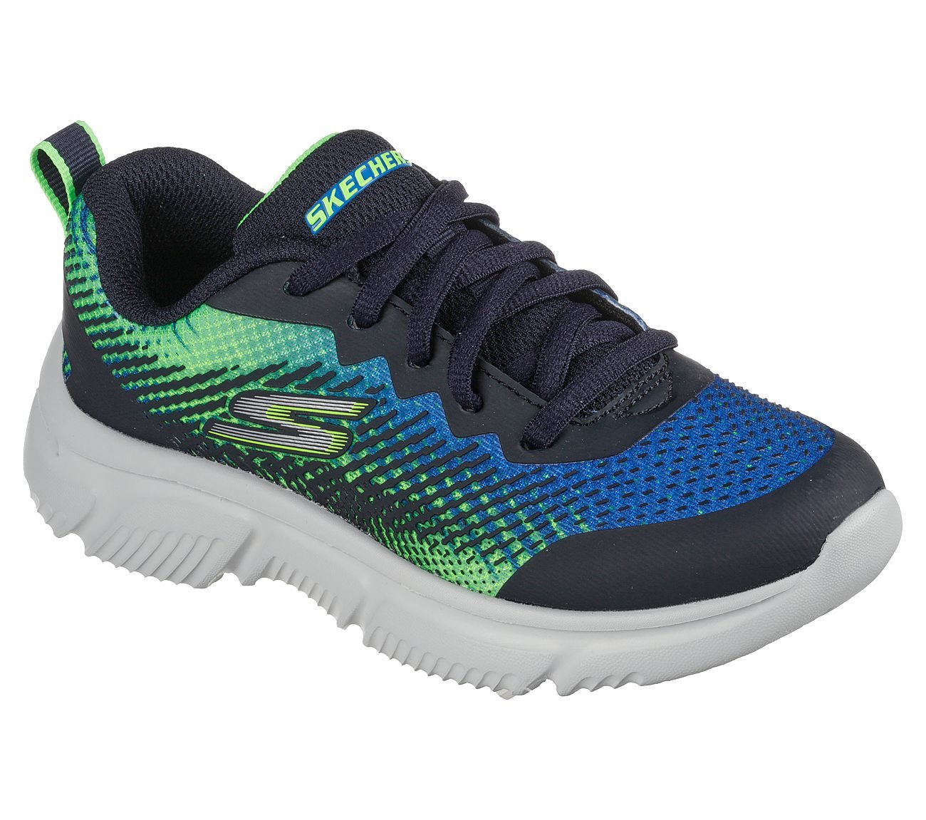 GO RUN 650, NAVY/LIME Footwear Lateral View