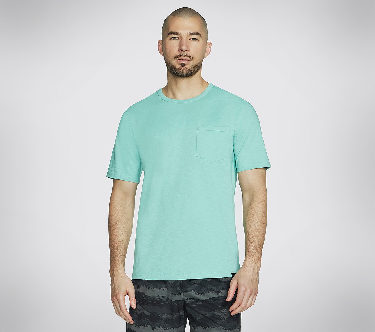 SKECH-BREEZE SLUB POCKET T-SHIRT, WHITE SAPPHIRE Apparel Lateral View