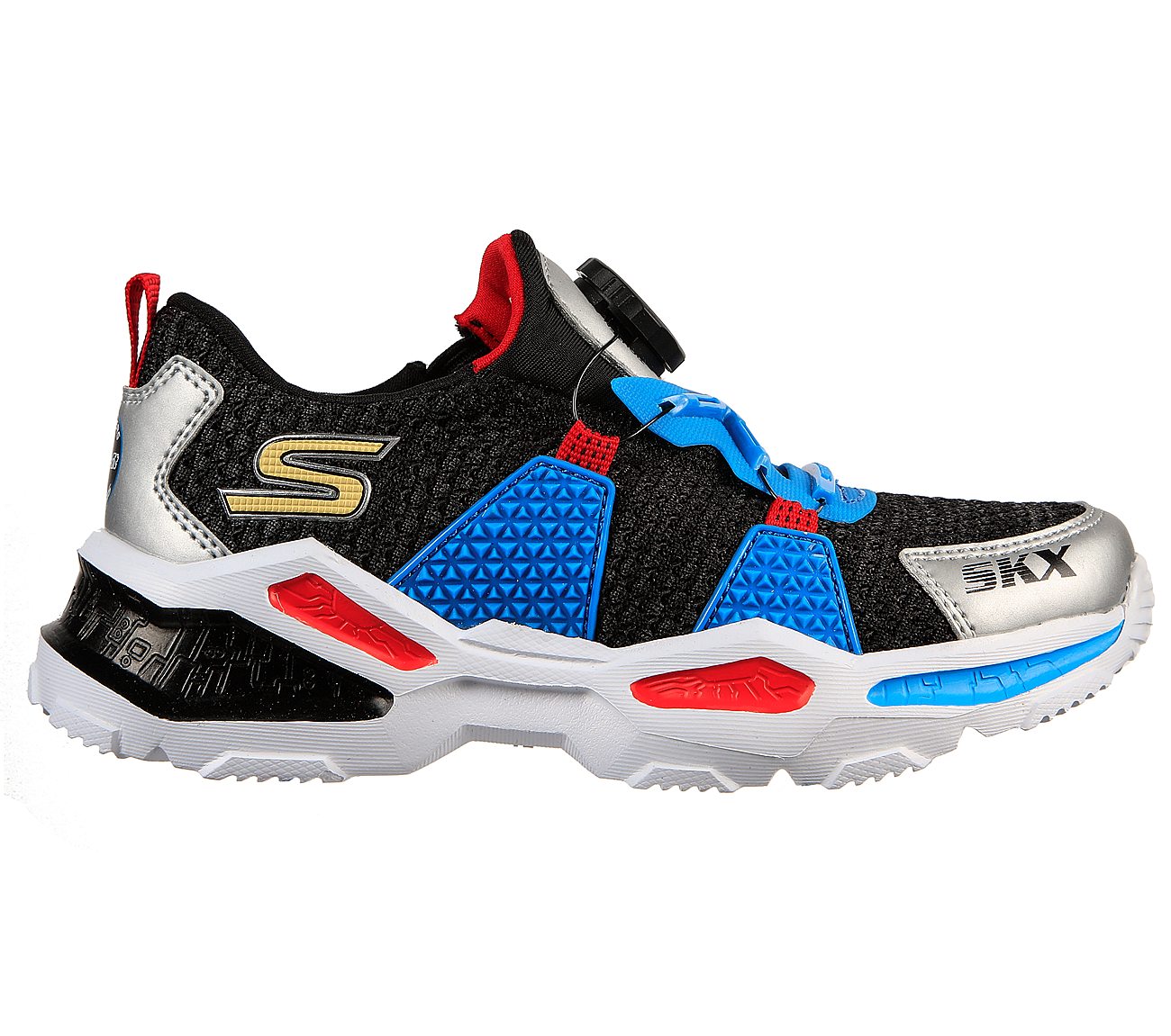 SKECH-BOTS - SKYTREK, BLACK/RED/BLUE Footwear Right View