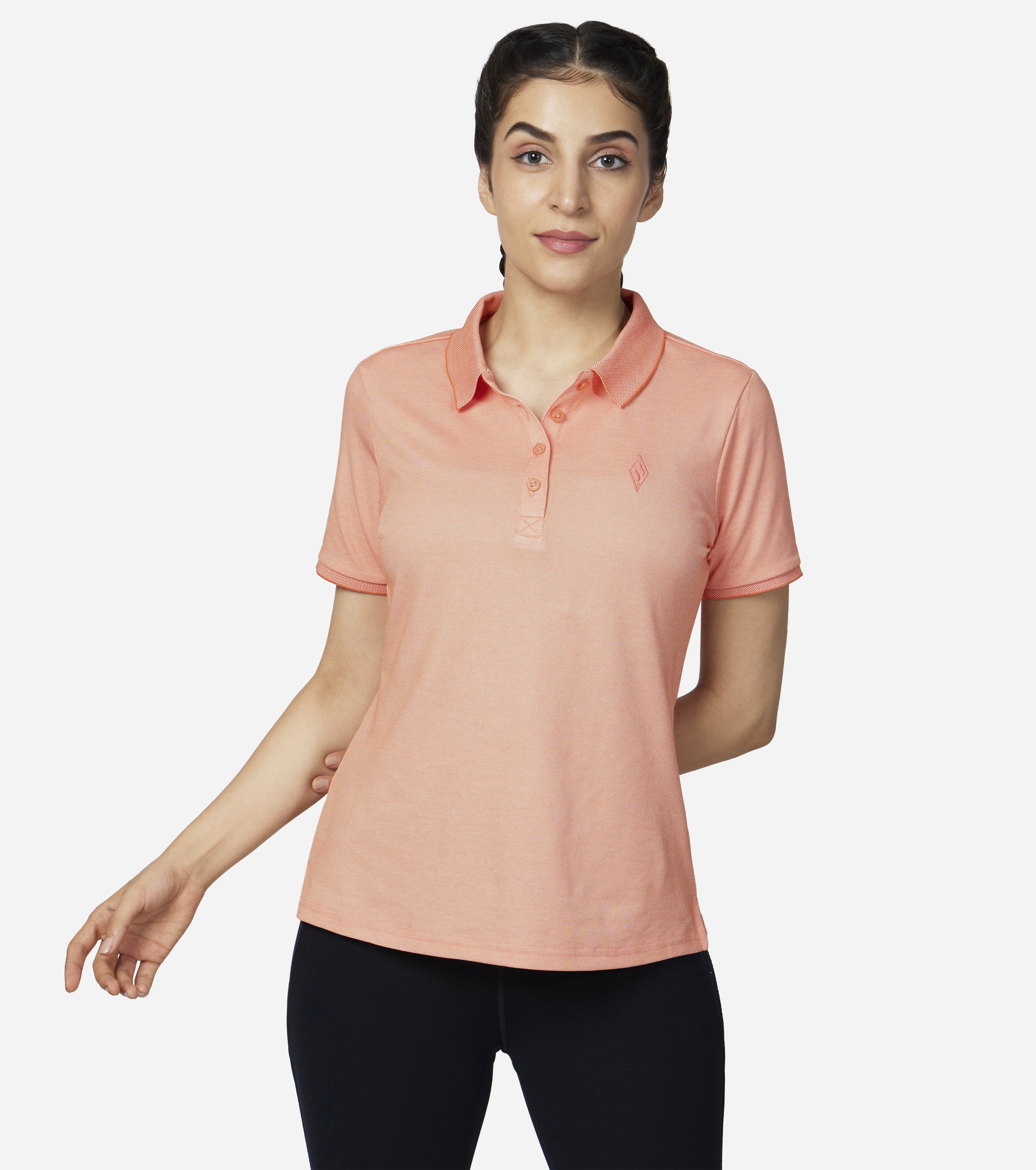 OFF DUTY POLO, CORAL/LIME Apparels Lateral View