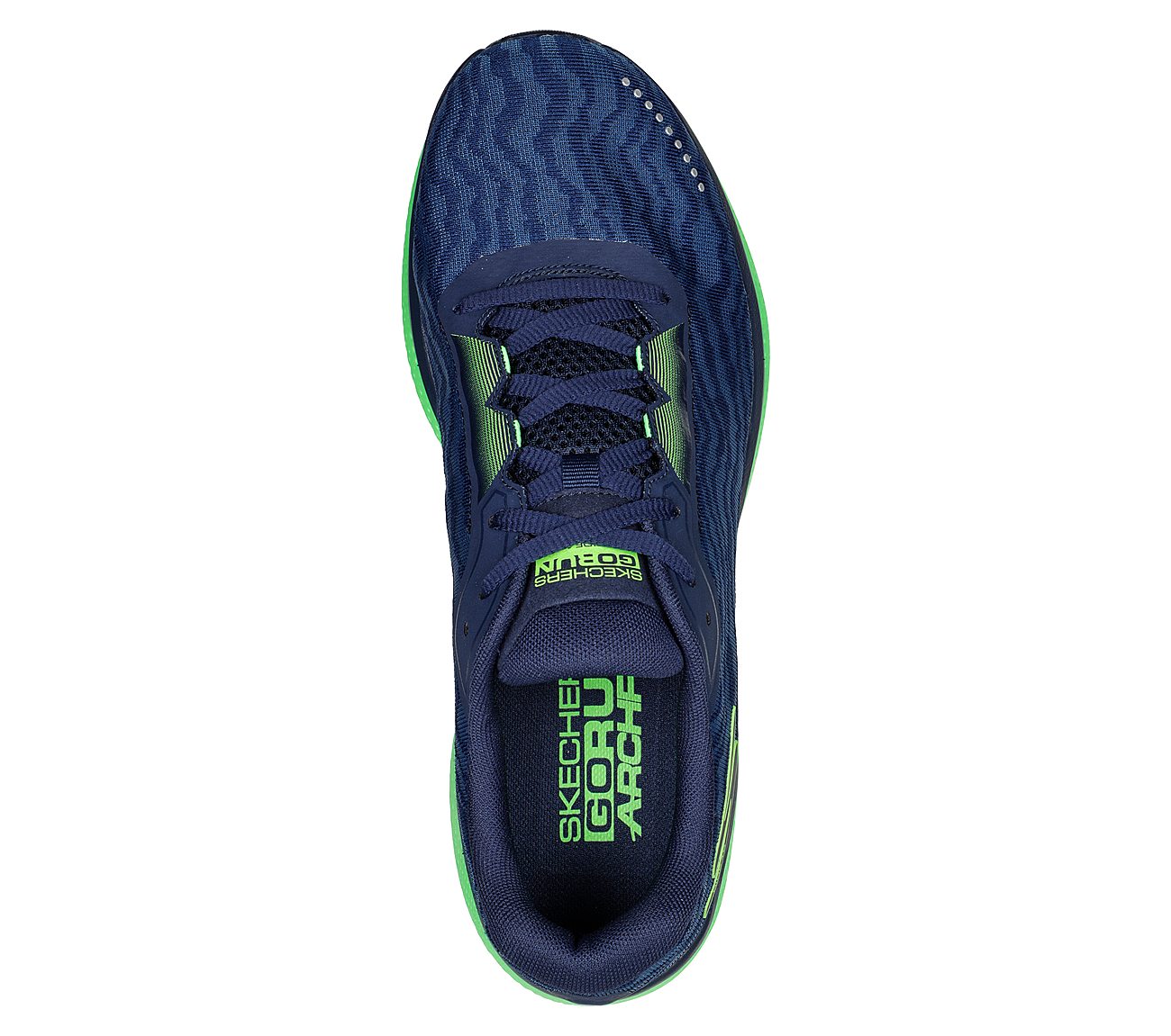 GO RUN RIDE 10, NAVY/LIME Footwear Top View