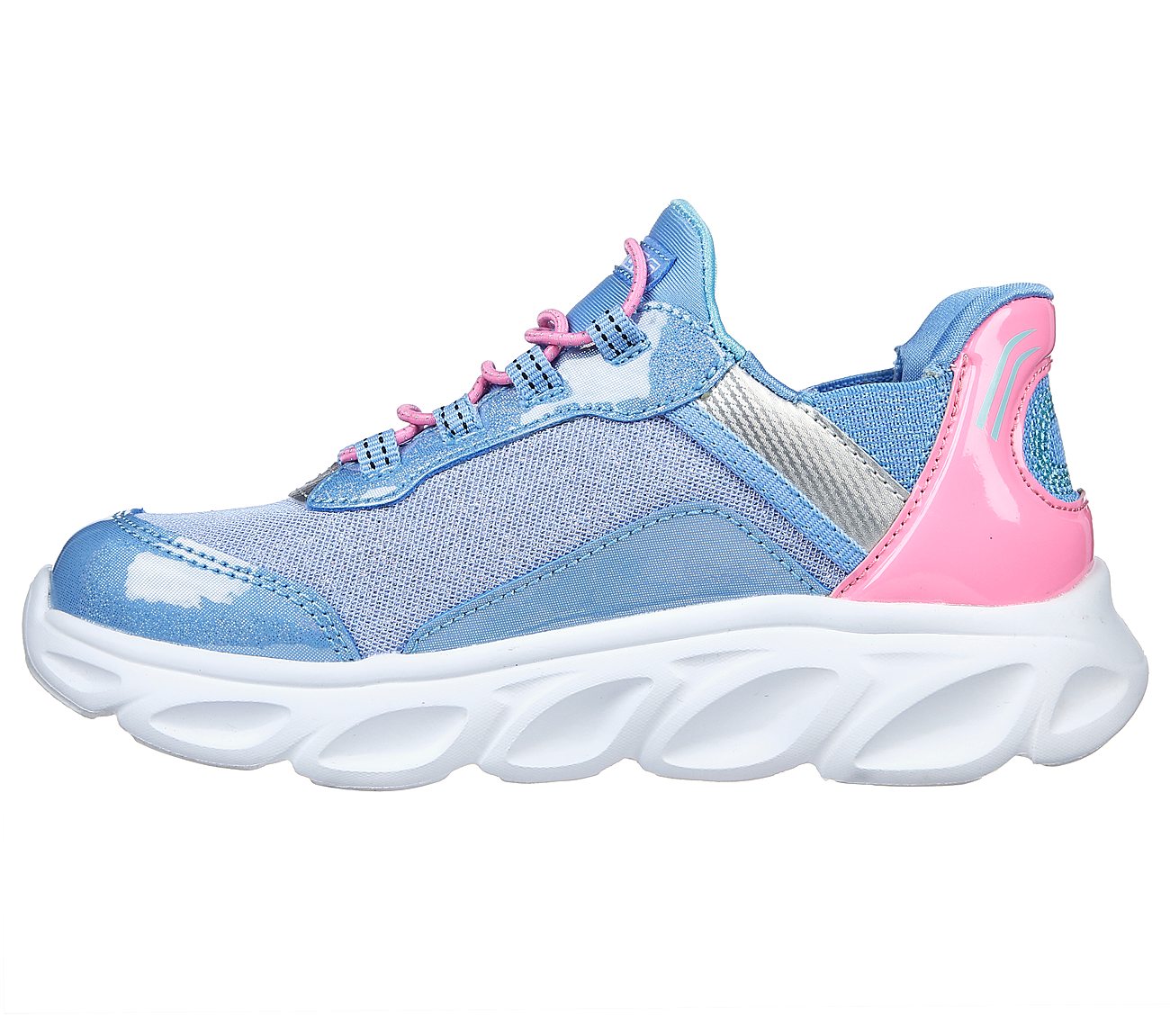 Skechers Blue/Pink Flex Glide Girls Slip On Shoes - Style ID: 302221L ...