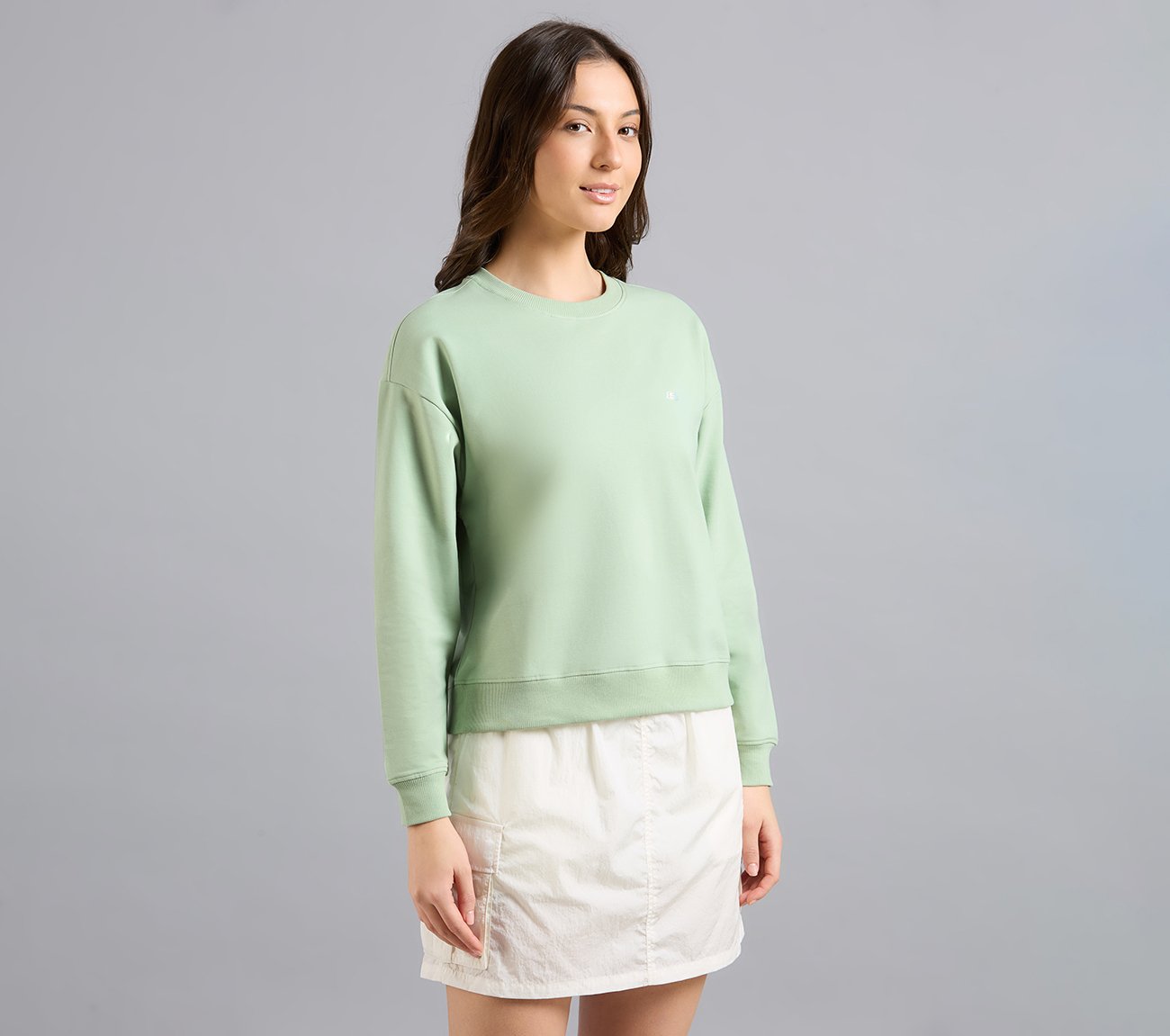 DROP SHOULDER SWEATSHIRT, YELLOW/BLUE Apparels Bottom View