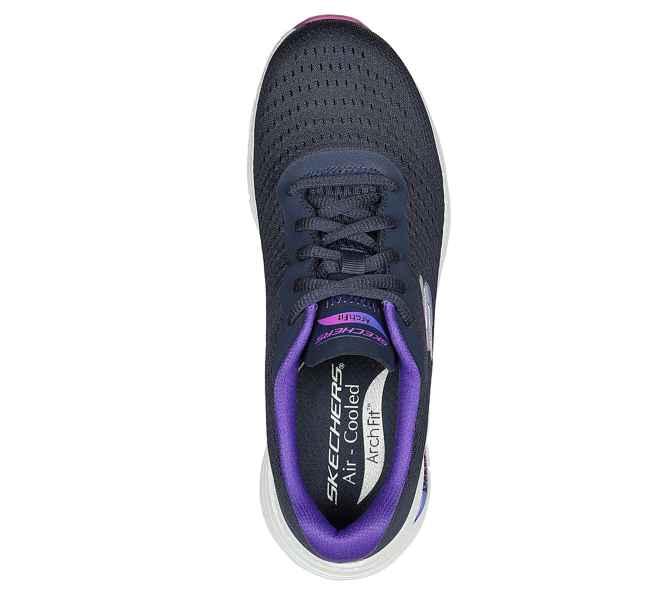 ARCH FIT-INFINITY COOL, NAVY/PURPLE Footwear Top View