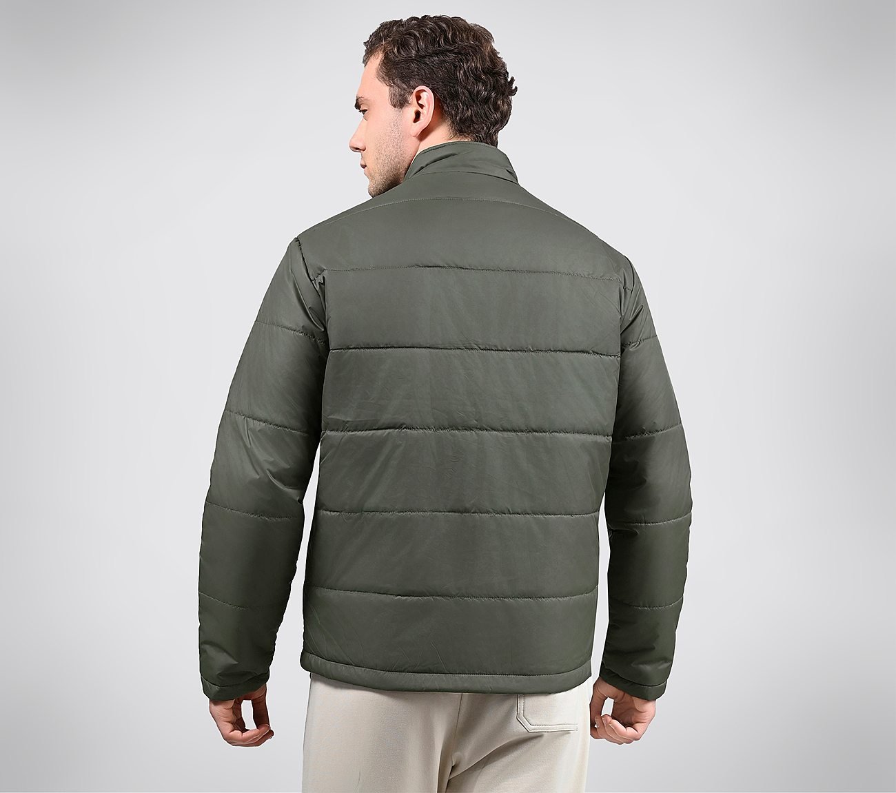 PUFFER FZ JACKET, CHOCOLATE/GREEN Apparels Right View