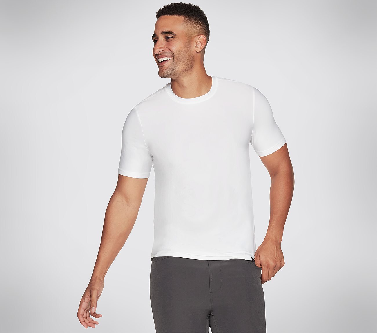 GODRI ALL DAY SOLID T-SHIRT, WWWHITE Apparels Lateral View