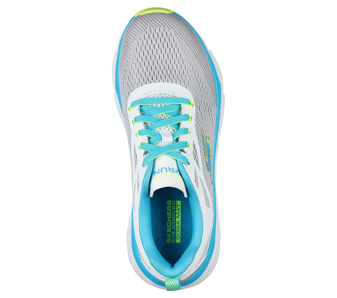 MAX CUSHIONING ELITE- SPARK, WHITE/AQUA Footwear Top View