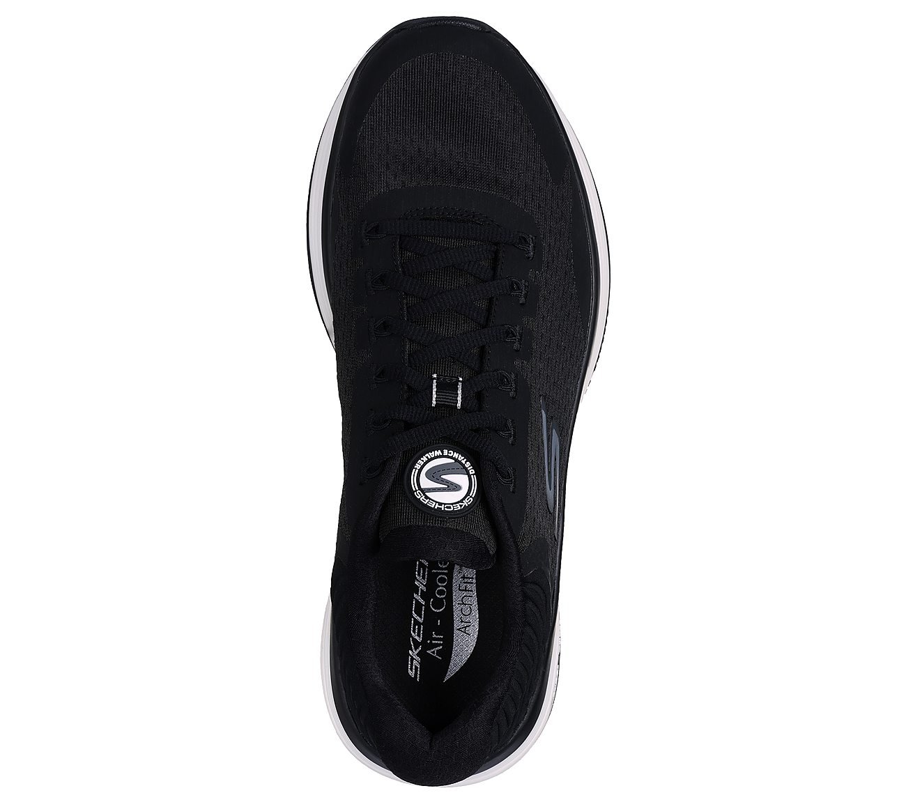 GO WALK DISTANCE WALKER, BLACK/WHITE Footwear Top View