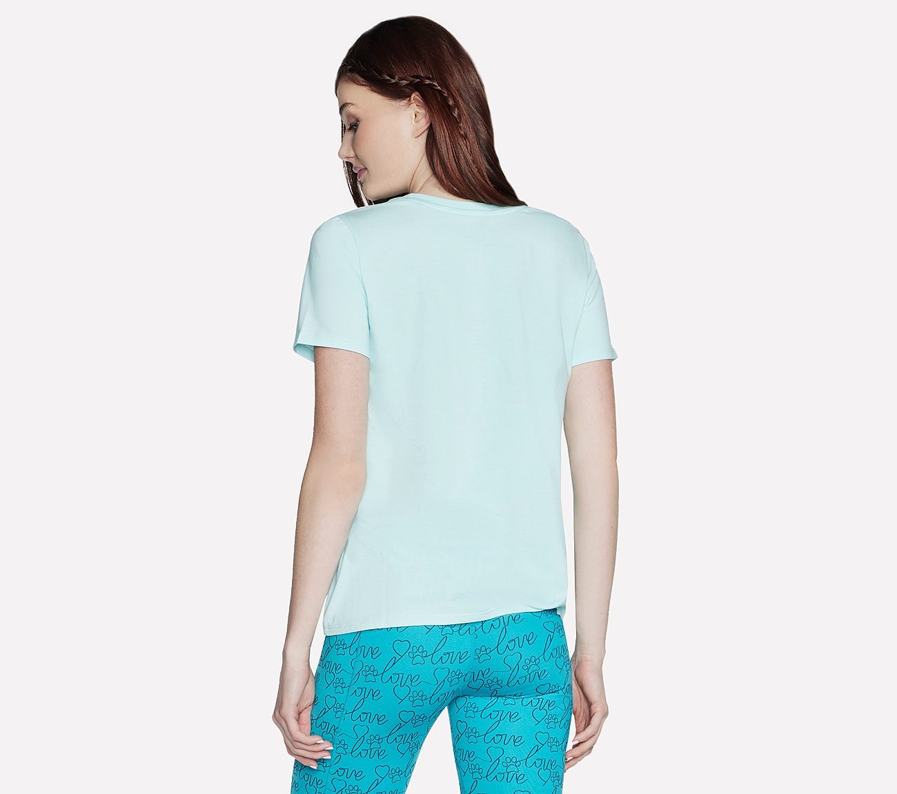 EVERY DOG CREWNECK T-SHIRT, AQUA Apparel Top View