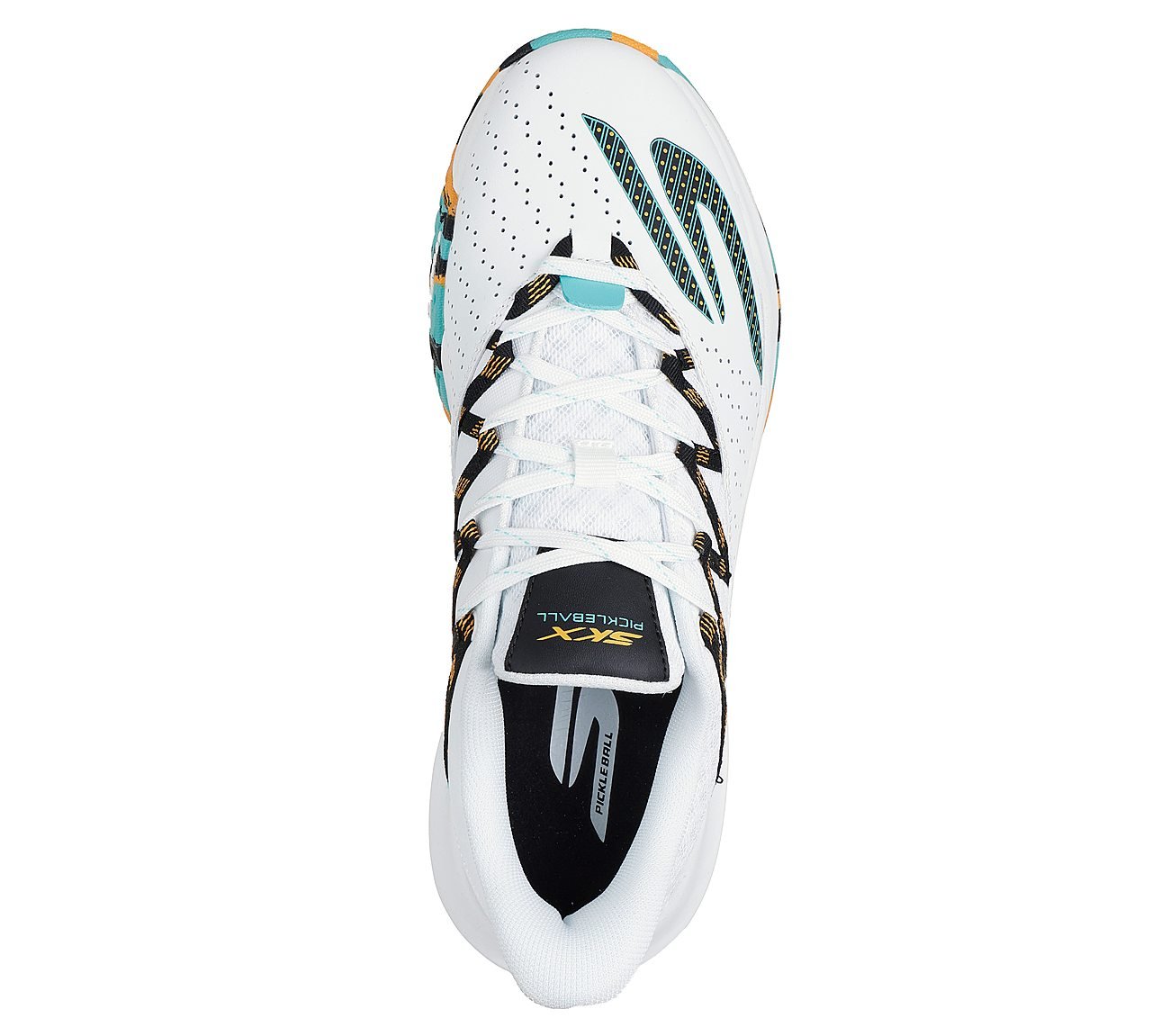 SKECHERS VIPER COURT RALLY, WHITE/TURQUOISE
