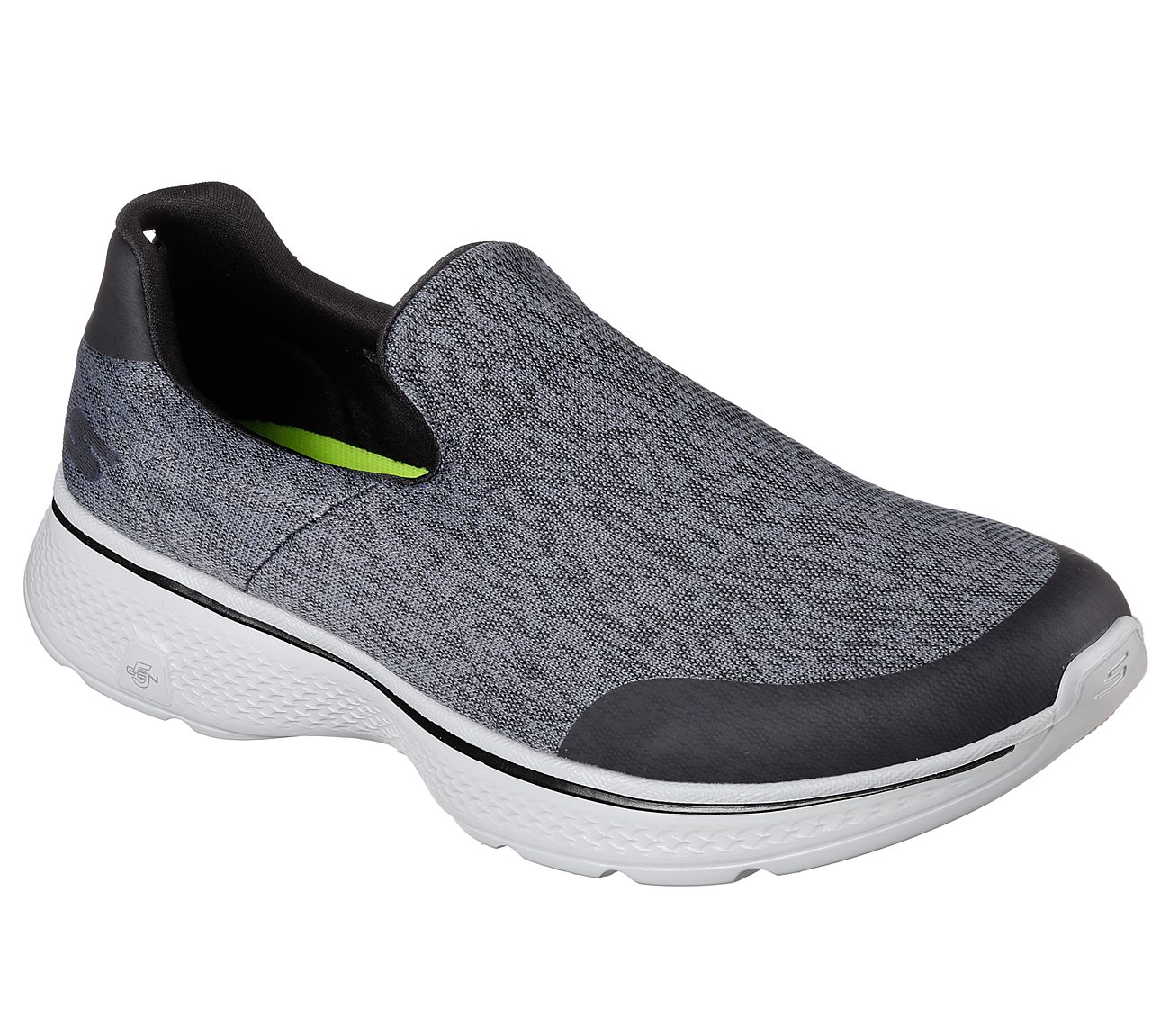 Skechers Charcoal/Black Go Walk 4 Tidal Mens Slip Ons - Style ID: 54683 ...