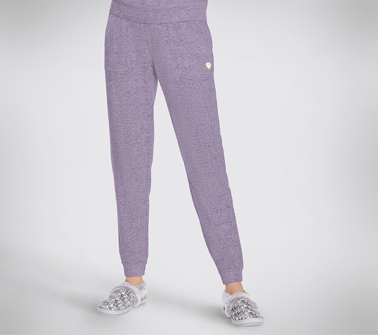 GOLD HEART COZY PANT, GREY/PURPLE Apparels Lateral View
