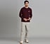 OVERSIZED CONTRAST FLATLOCK TEE, BURGUNDY/PINK