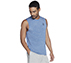 ON THE ROAD MUSCLE TANK, BLUE/WHITE Apparel Lateral View