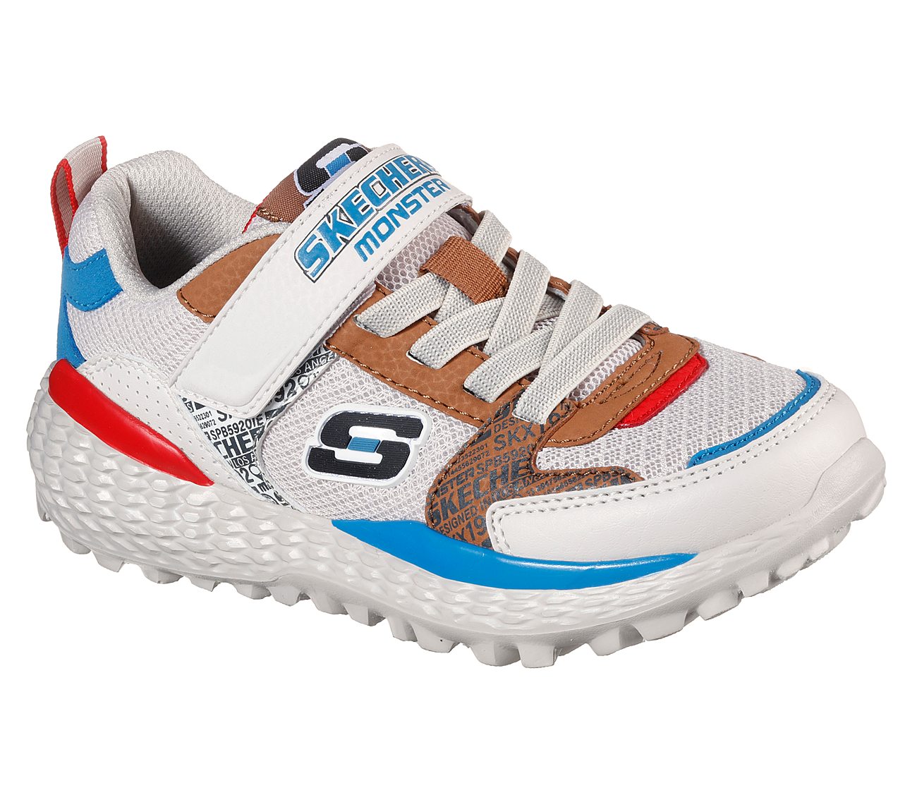 SKECHERS MONSTER-KROVON, TAUPE/MULTI Footwear Lateral View