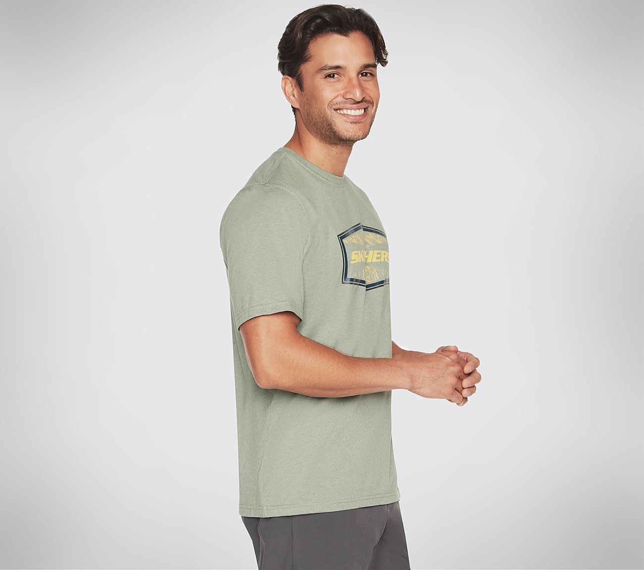 LATITUDE T-SHIRT, LIGHT GREY/GREEN Apparels Left View