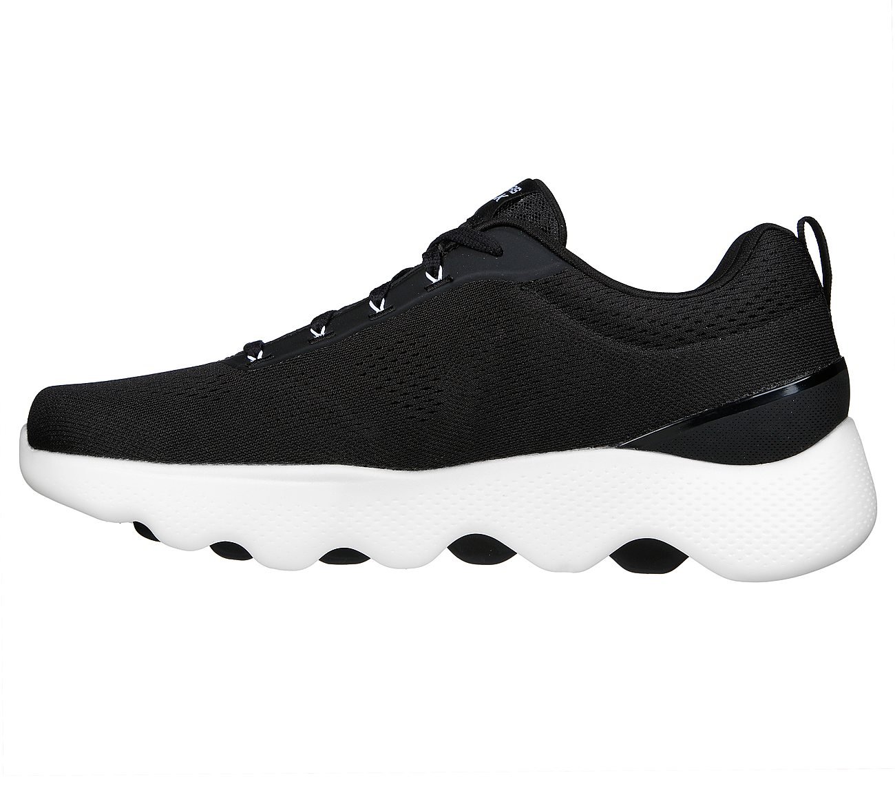 GO WALK MASSAGE FIT, BLACK/WHITE Footwear Left View