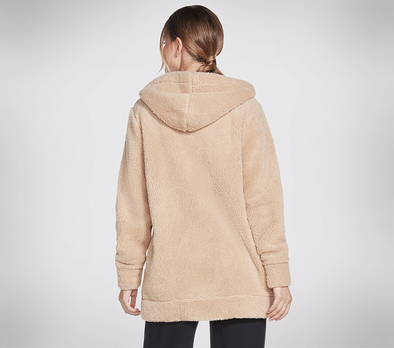 BLISSFUL HOODED FZ, BROWN Apparel Top View