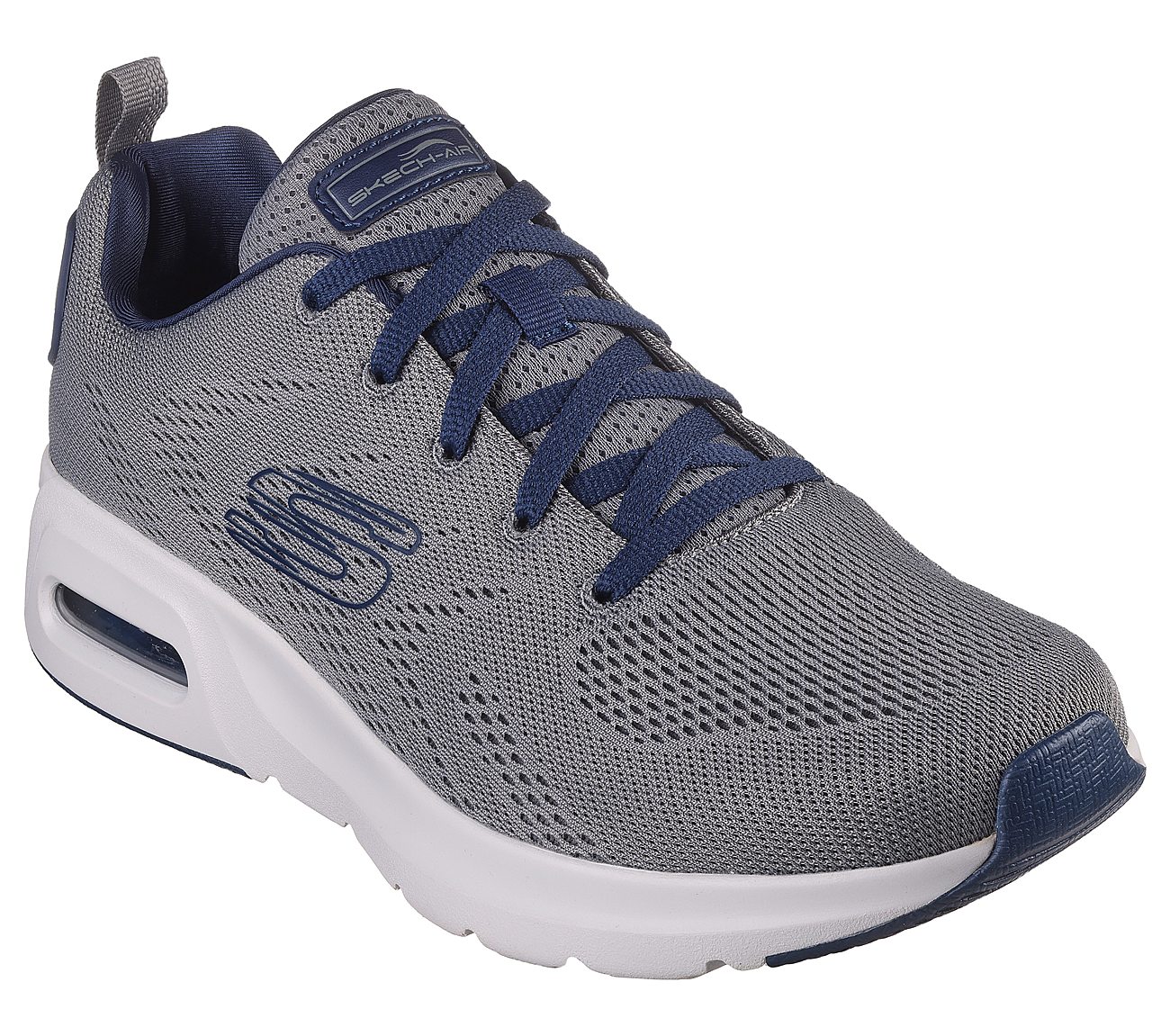 SKECH-AIR COURT, GREY/NAVY Footwear Right View