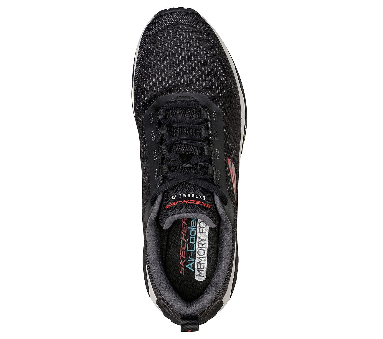 SKECH-AIR EXTREME V2 - TRIDEN, BLACK/RED Footwear Top View