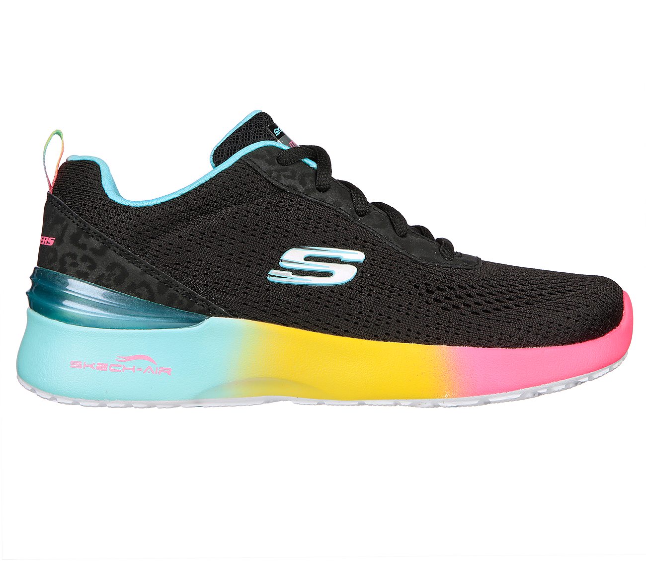 SKECH-AIR DYNAMIGHT-VIVID MOD, BLACK/MULTI Footwear Lateral View