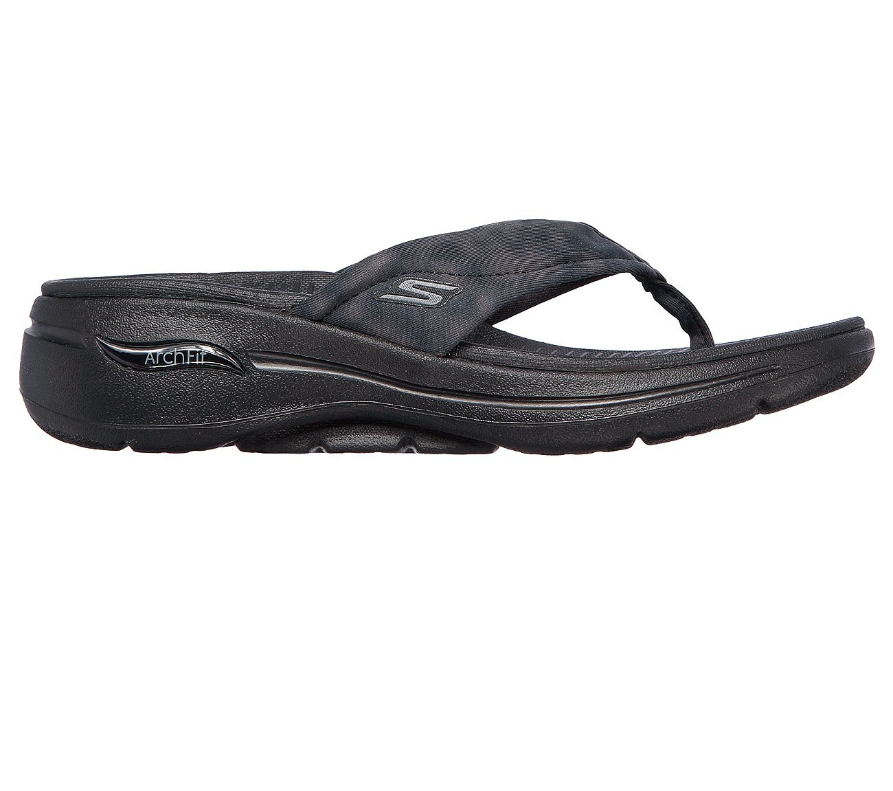 Skechers Black Go Walk Arch Fit Astound Slippers For Women - Style ID ...