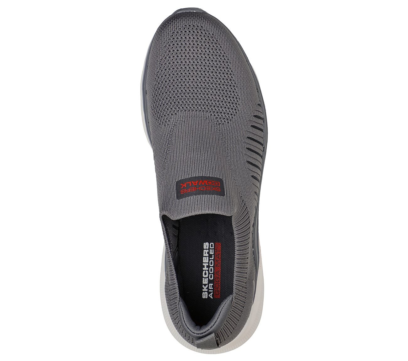 GO WALK 6, GREY/RED Footwear Top View
