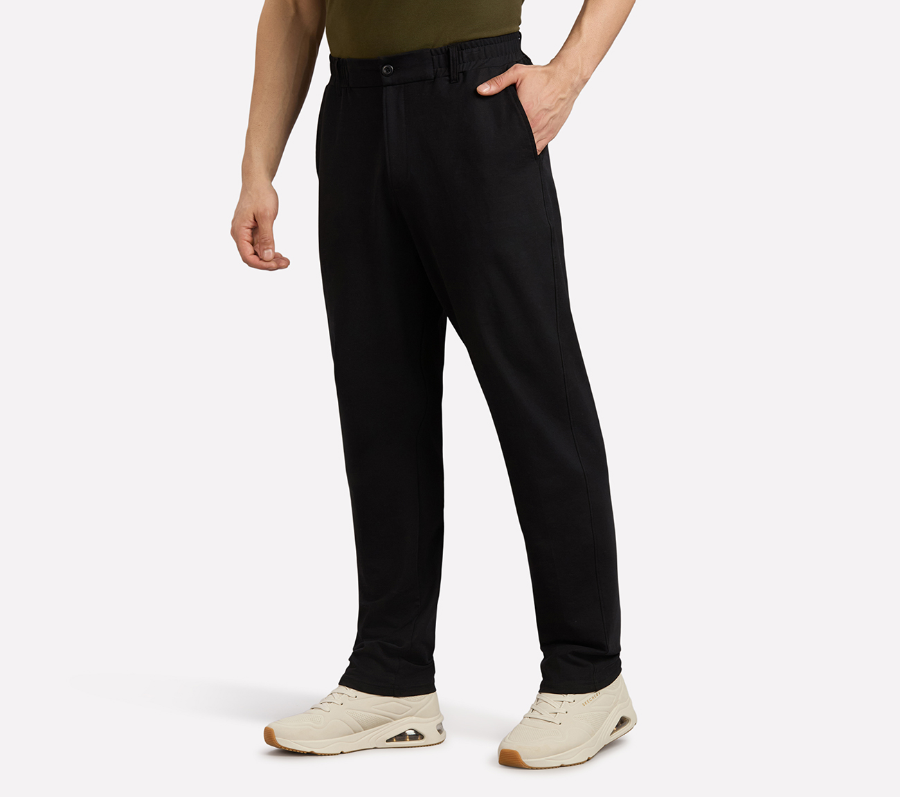 PULL UP APARTMENT PANTS, BLACK Apparels Top View