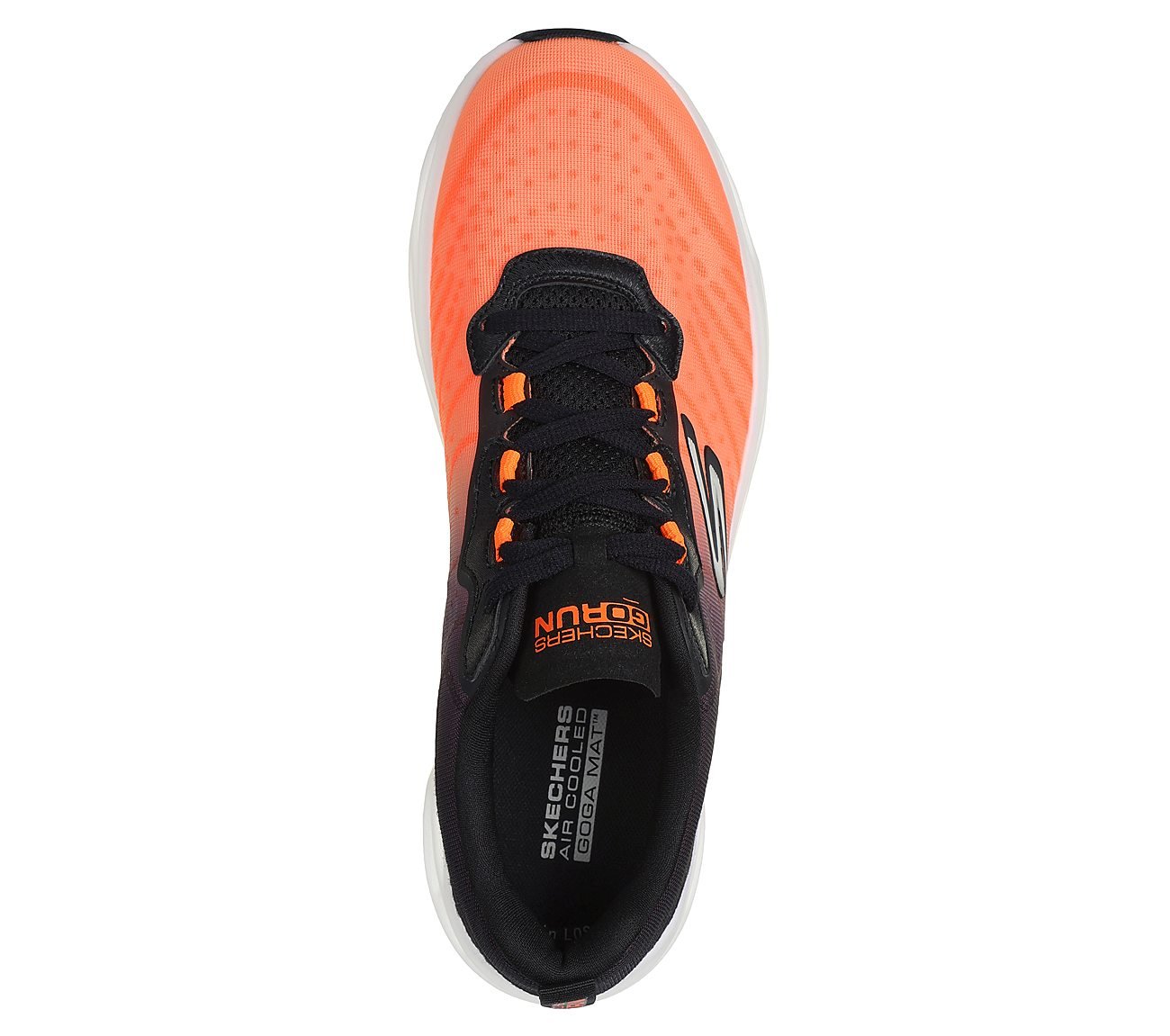 GO RUN SWIRL TECH SPEED, ORANGE/BLACK Footwear Top View