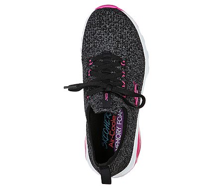 SKECH-AIR EXTREME-EASY MOVE, BLACK/HOT PINK Footwear Top View