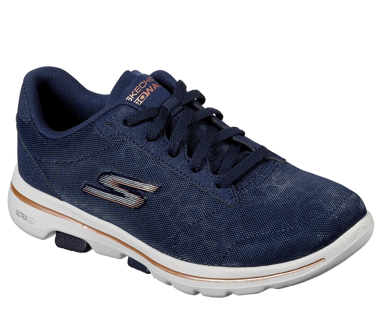 GO WALK 5 - WILD, NAVY/GOLD Footwear Right View