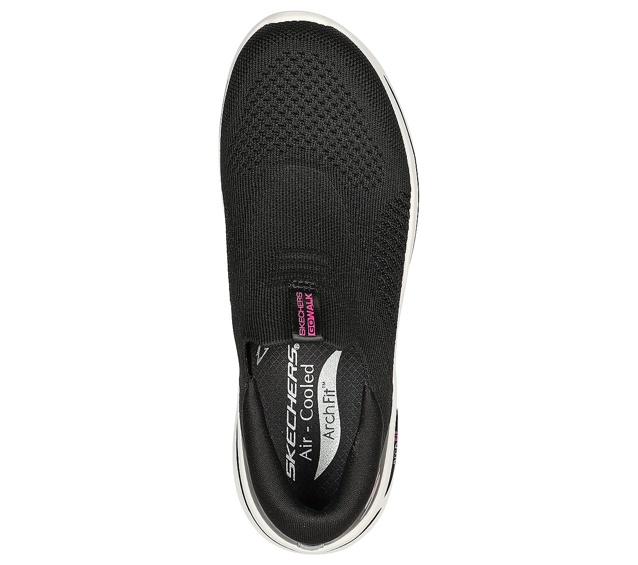 GO WALK ARCH FIT, BLACK/HOT PINK Footwear Top View