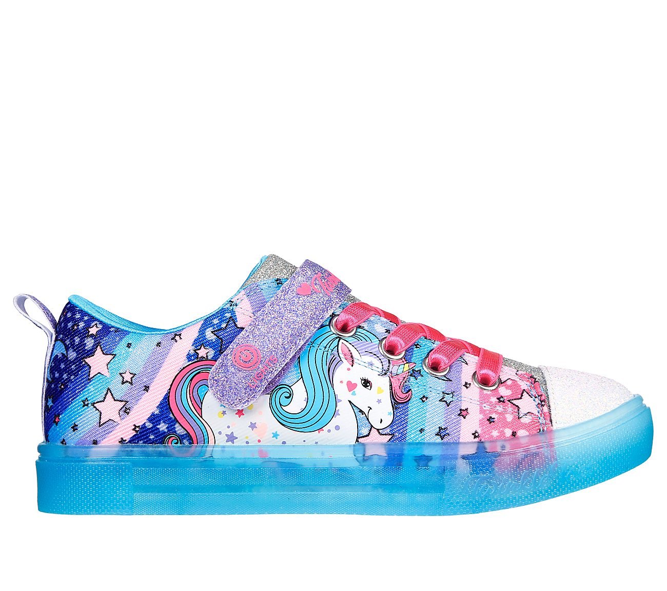 TWINKLE SPARKS ICE-UNICORN BU, BLUE/MULTI Footwear Lateral View