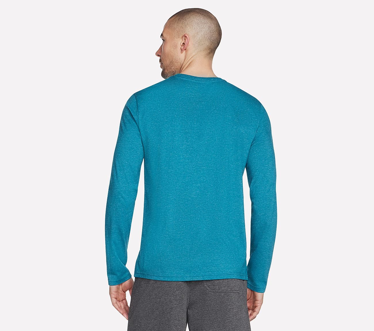 DELTA L/S T-SHIRT, NAVY/TEAL Apparels Top View