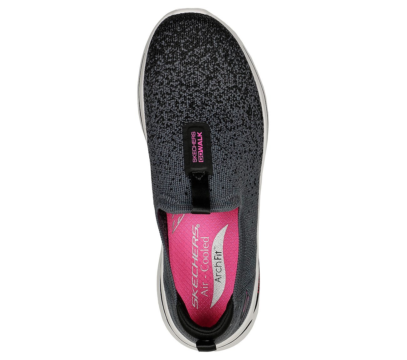 GO WALK ARCH FIT-LUNAR VIEWS, BLACK/HOT PINK Footwear Top View